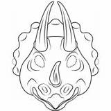 Mask Coloring Dinosaur Triceratops Pages Dinosaurs Printable Template Templates Di Animal sketch template