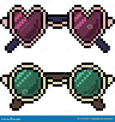 Vector Pixel Art Sunglasses Fashion Stock Vector Illustration Of