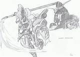 Gundam Deathscythe sketch template