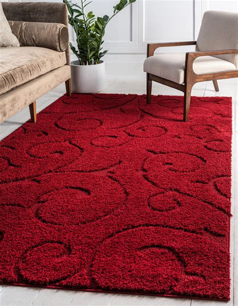 red    floral shag rug esalerugs