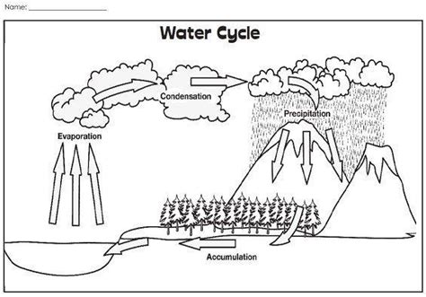 water cycle worksheets  kindergarten  water cycle illustration