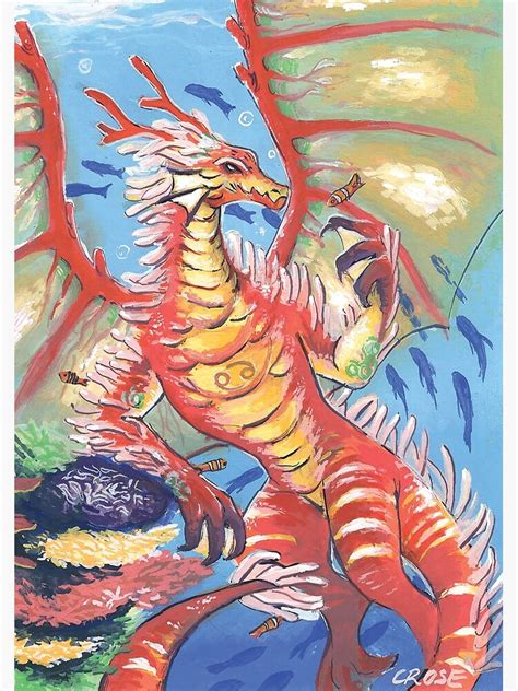 cancer dragon art print  croseswanny redbubble