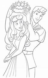 Coloring Pages Disney Couples Princess Printable Color Print Getcolorings Aurora Prince sketch template