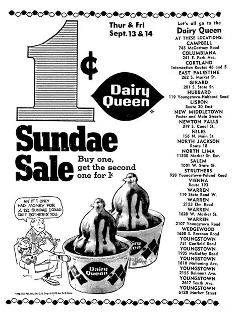 dairy queen september  vintage advertisements  advertisements vintage ads