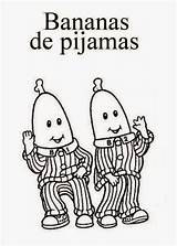 Colorir Desenhos Pijamas Bananas sketch template