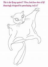 Flying Squirrel Coloring Pages Pdf Open Print  sketch template