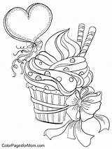 Cupcake Coloring Pages Getdrawings Template Color sketch template