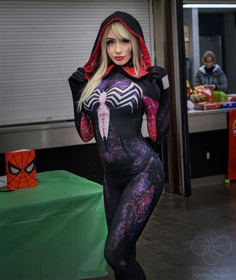 elise laurenne as venom gwen gwenom she s a nude host on naked news if you wanted to see for