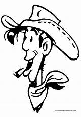 Lucky Luke Pages Coloring Cartoon Color Character Printable Kids Sheets Back sketch template