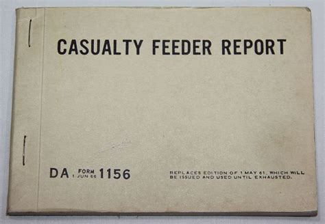 unused vietnam  dated casualty feeder report booklet