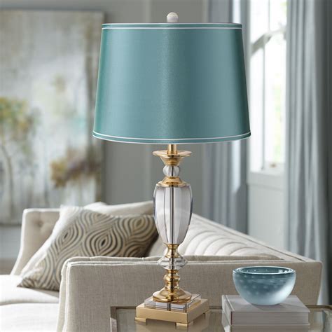 vienna full spectrum european style table lamp brass faceted clear