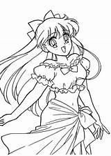 Pages Sailor Coloring Venus Moon Minako Aino sketch template