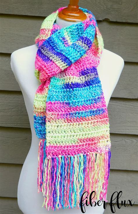 fiber flux absolute beginner crochet scarf  crochet pattern video