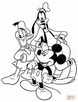 Coloring Donald Mickey Pages Goofy Printable Mouse Duck Sheets Ausmalbilder Supercoloring Coloriage Et Pluto sketch template