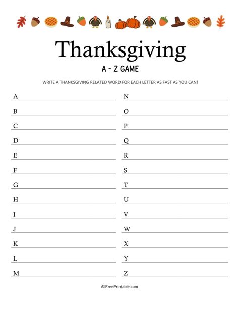thanksgiving   game  printable