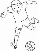 Soccer Playing Clipart Boy Kids Coloring Drawing Line Kid Clip Person Transparent Drawings Cliparts Sweetclipart Mom sketch template