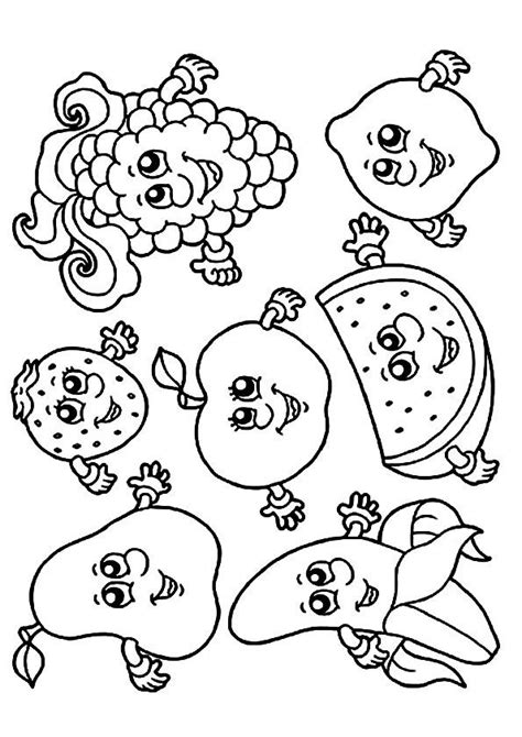 fruits  veggies coloring pages printable fruits  veggies