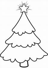 Tree Christmas Coloring Pages Easy Plain Tulamama sketch template