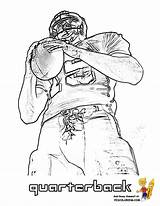 Football Coloring Player Printable Kids Offense Quarterback Yescoloring Classic Sports sketch template