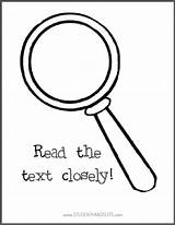 Magnifying Glass Template Coloring Science Read Text Pages Closely sketch template