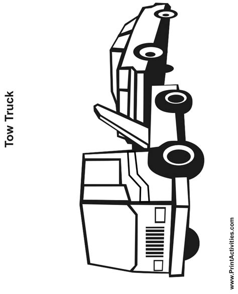 tow truck coloring page  printable truck activity