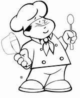 Coloring Pages Little Chefs Kids Chef sketch template