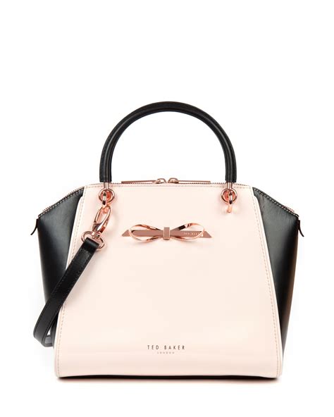 ted baker pailey small slim bow tote bag  beige pink lyst