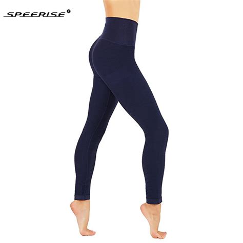 speerise womens mid calf length high waisted leggings navy dance pants