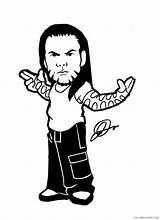 Jeff Hardy Pages Coloring Getcolorings Wwe Color sketch template