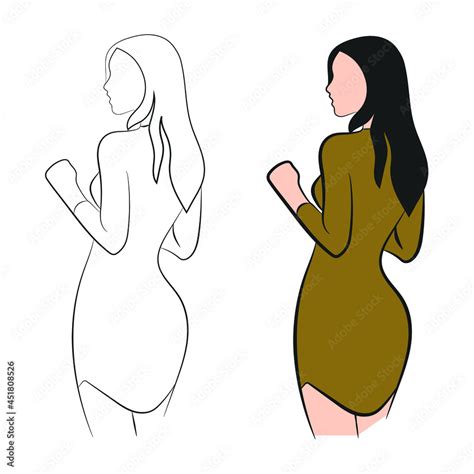 silhouette of beautiful woman body vector illustration beautiful curvy