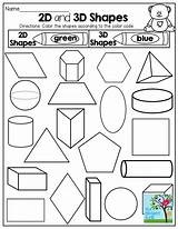 Shapes 3d Grade Activities 2d Kindergarten Dimensional Color Math Shape Geometry Printables Coloring Worksheet Worksheets Fun Kids 1st Code Preschool sketch template