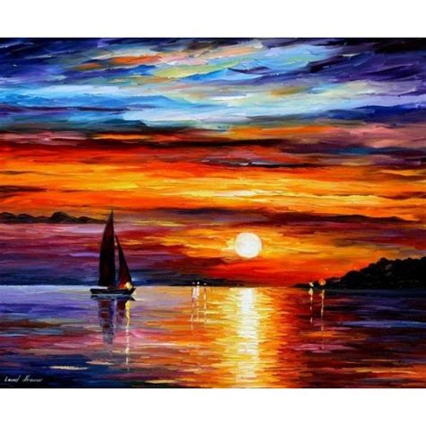 lets   painting knife painting colorful sunset   sea