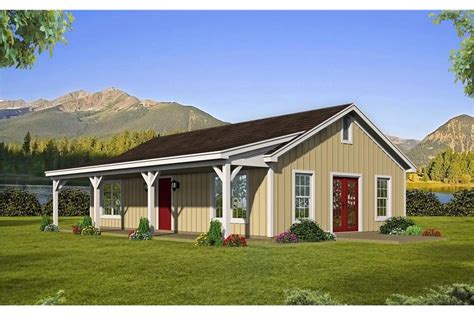 front elevation  ranch home theplancollection house plan   house plans open floor