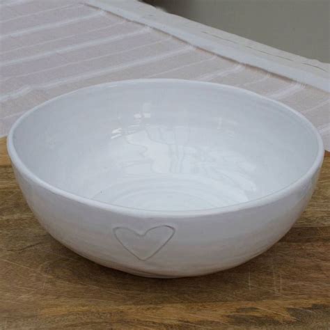 large white ceramic serving bowl  heart design  ella james