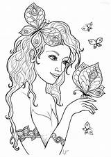Coloring Pages Fairy Beautiful Adult Star Adults Color Happiness Printable Butterflies Colouring Drawings Soul Women Getcolorings Choose Board Uploaded User sketch template