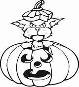 Halloween Coloring Pumpkin Cat Pages Printable Line Cats Drawings Drawing Color Clipart Print Nyan Pumpkins Coloriage Source Playing Kentucky Wildcats sketch template