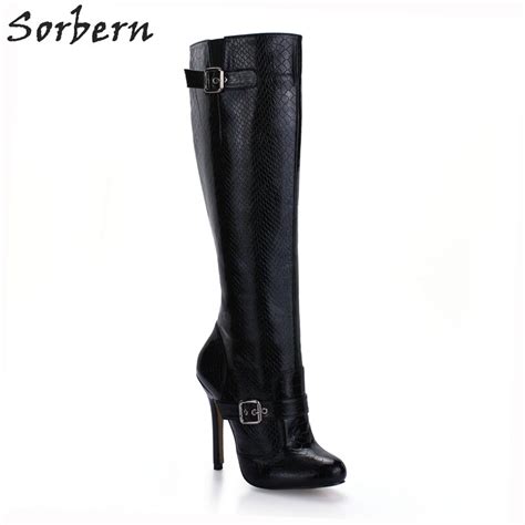 buy sorbern black mangmai 12cm high heels thick sole