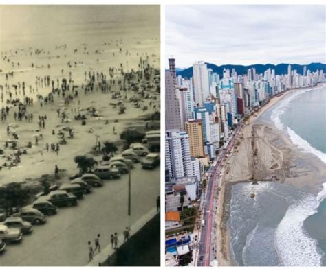 notícias fotos mostram antes e depois da praia central de balneário