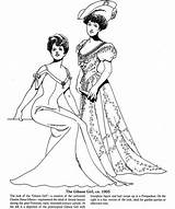 Coloring Edwardian Dover Doverpublications Lineart sketch template