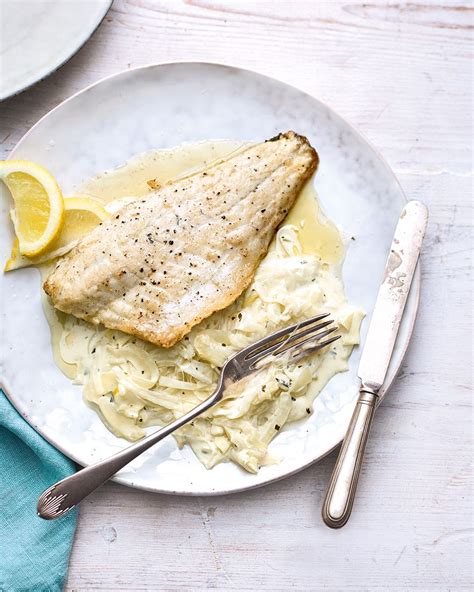 Pan Fried Sea Bass With Creamed Fennel Recipe Delicious Magazine