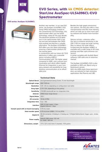 avantes catalogs  technical brochures
