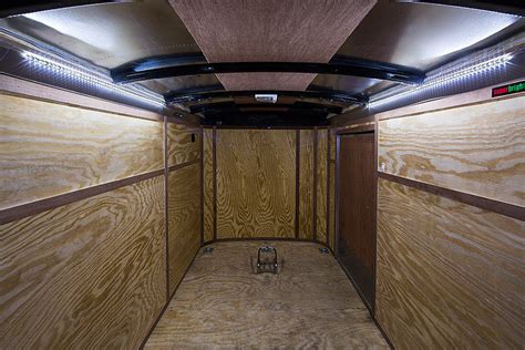 enclosed car hauler race car trailer fancy interior accessory accent lighting