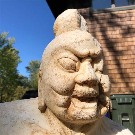 Chinese Large Hand Carved Marble Lokapala Sculpture For Sale At 1stdibs