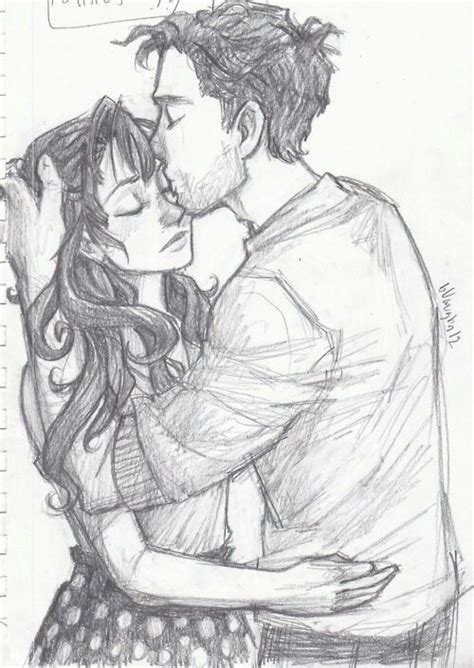 Most Romantic Couple Kissing On Forhead Drawing Images