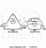 Salsa Chip Tortilla Holding Hands Coloring Clipart Cartoon Thoman Cory Outlined Vector sketch template