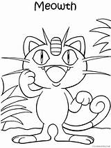 Meowth Coloring4free Printable sketch template