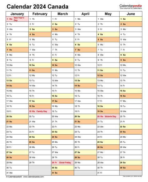 canada calendar   printable excel templates