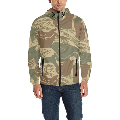 rhodesian brushstroke camouflage  quilted windbreaker rhodesian brushstroke