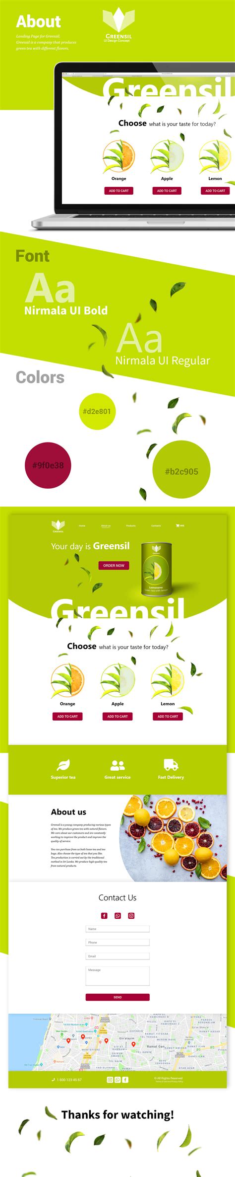 landin page  greensil  behance