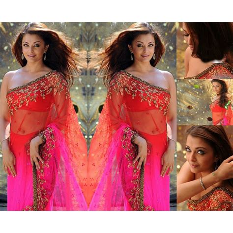 Aishwarya Rai Red Pink Embroidery Saree Ref B605